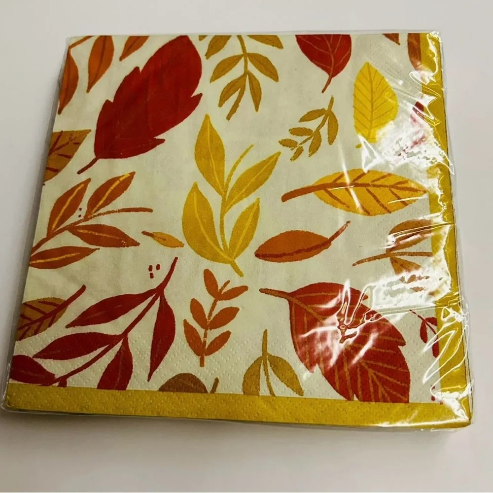 New 48 Fall Napkins Yellow Red Orange Leaves Party Impressions made in the USA